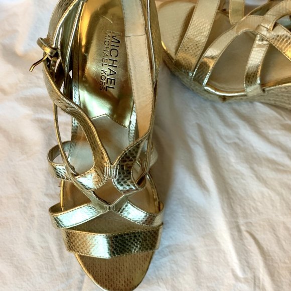 Gold Michael Kors Wedges - Picture 2 of 3